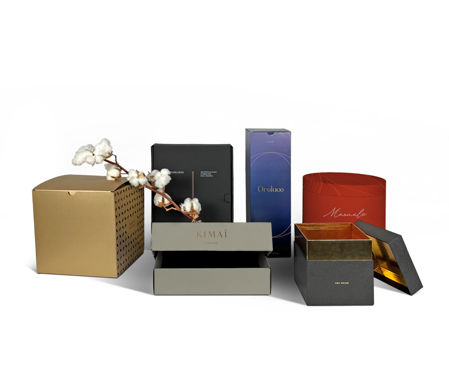 Scatole regalo eleganti in cartone microonda rivestito con carte speciali texturizzate, ideali per occasioni speciali, confezioni per negozi, pasticcerie, selezioni gourmet, wine & spirits, beauty kit e omaggi natalizi aziendali, personalizzabili con logo e grafica dedicata