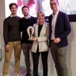 Fabio Loprese e Alberto Mocchi di Mocchi's, Cecilia Chizzali di Salco, premiati da Matteo Ghini di Caddy's DMO