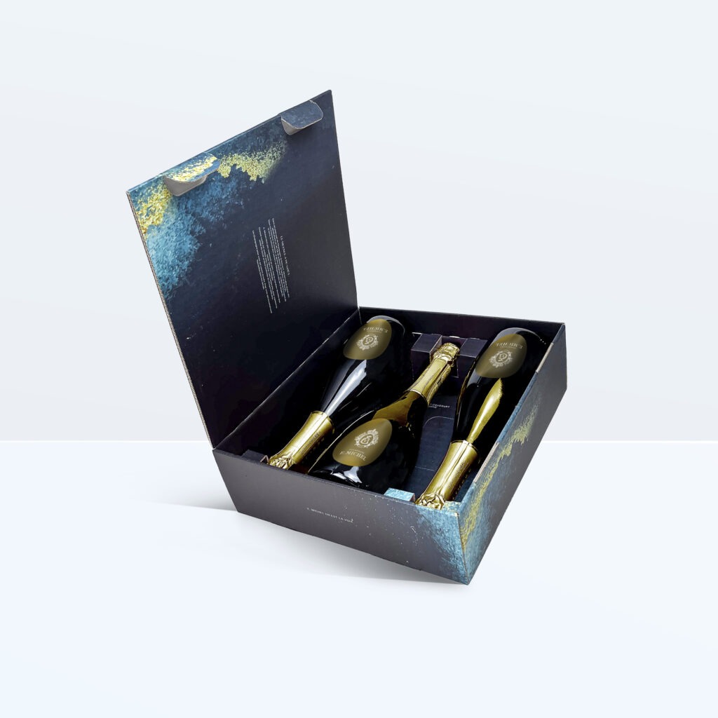 box with printed exterior and interior